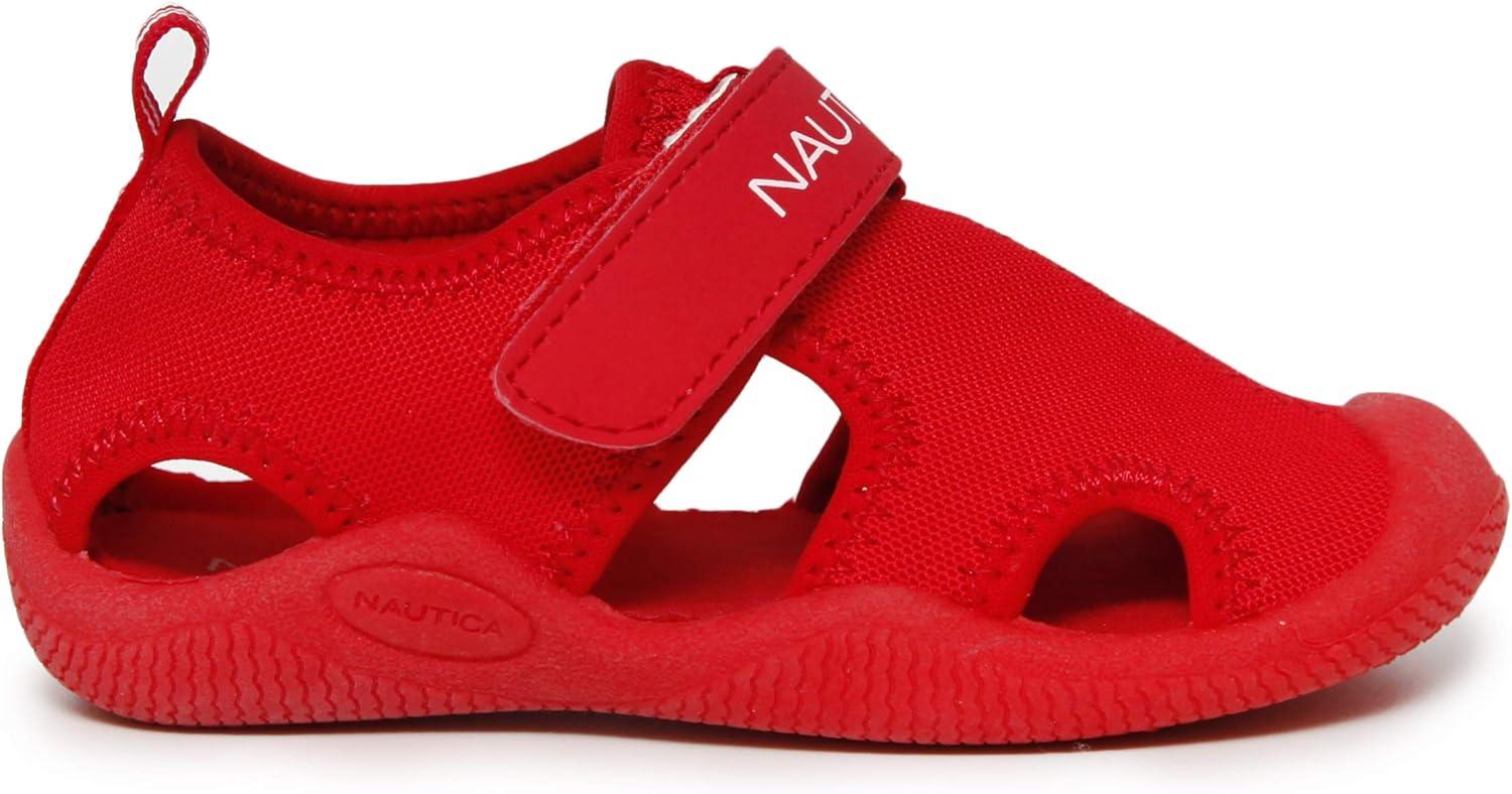 imageNautica Kids Protective Water ShoeClosedToe Sport Sandal Boy Girl Big KidLittle KidToddlerRed Small Mesh