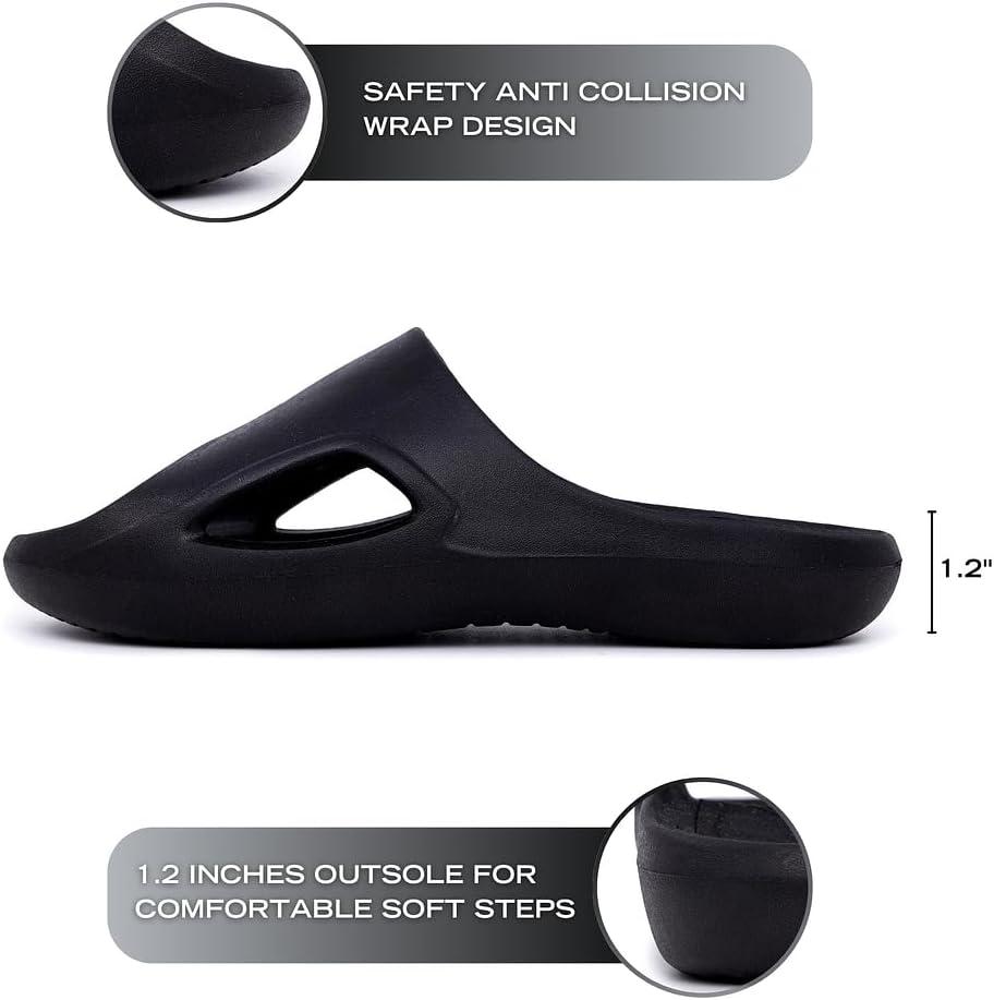 imageNautica Mens Athletic Slides Sport Shower Sandals for Indoor amp Outdoor Lightweight Durable and ComfortableBlack Charcoal