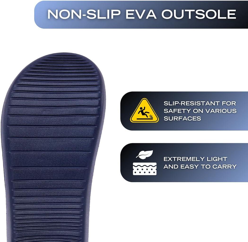 imageNautica Mens Athletic Slides Sport Shower Sandals for Indoor amp Outdoor Lightweight Durable and ComfortableNavy Charcoal
