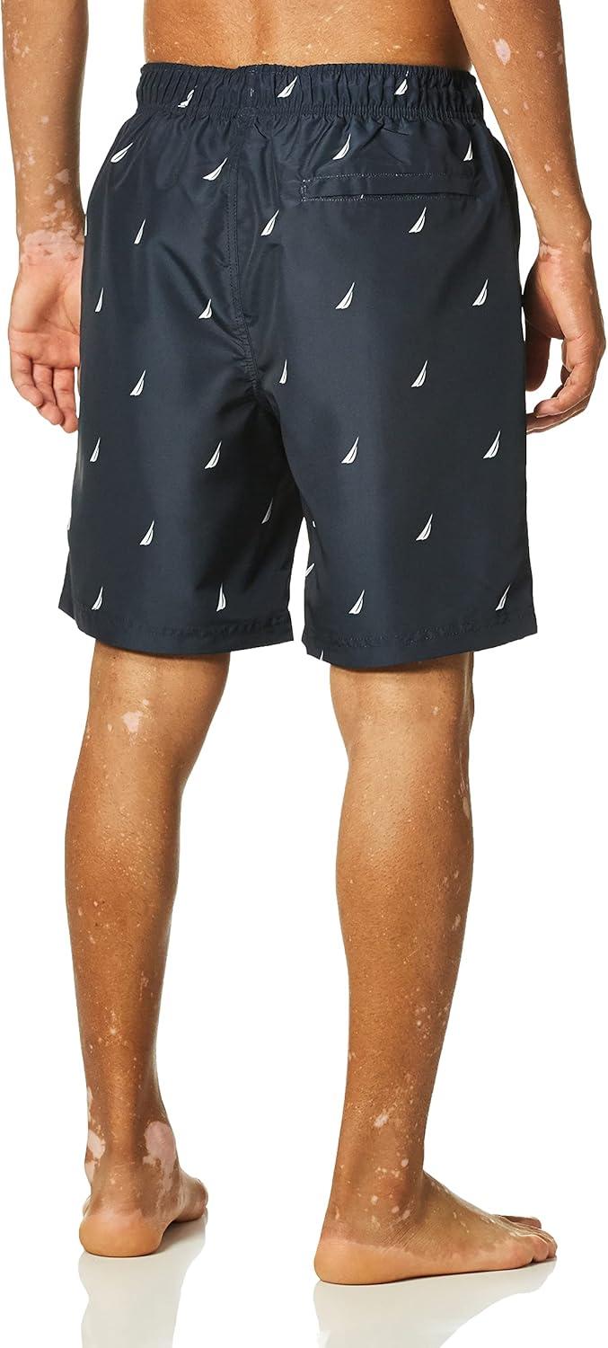 imageNautica Mens Quick Dry All Over JClass Sailboat Print Swim TrunkNavy