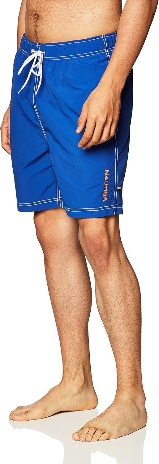 imageNautica Mens Quick Dry Solid Swim TrunkCobalt
