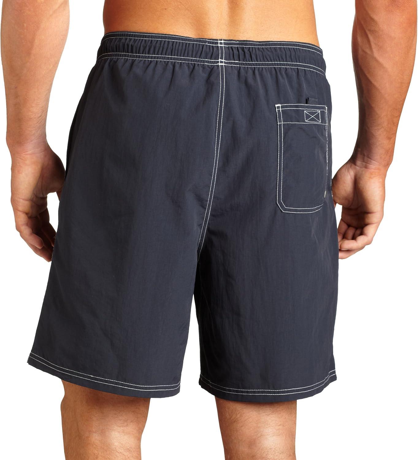 imageNautica Mens Quick Dry Solid Swim TrunkNavy