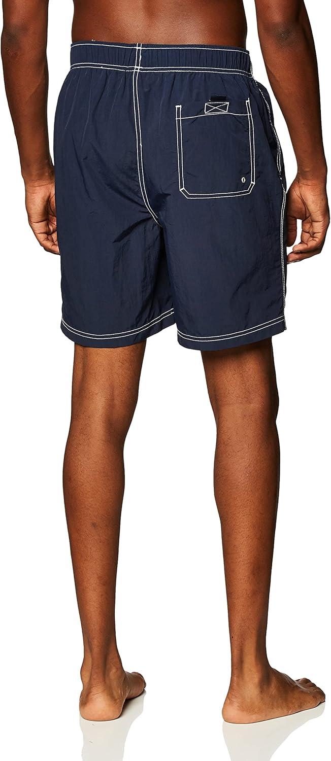 imageNautica Mens Quick Dry Solid Swim TrunkNavy