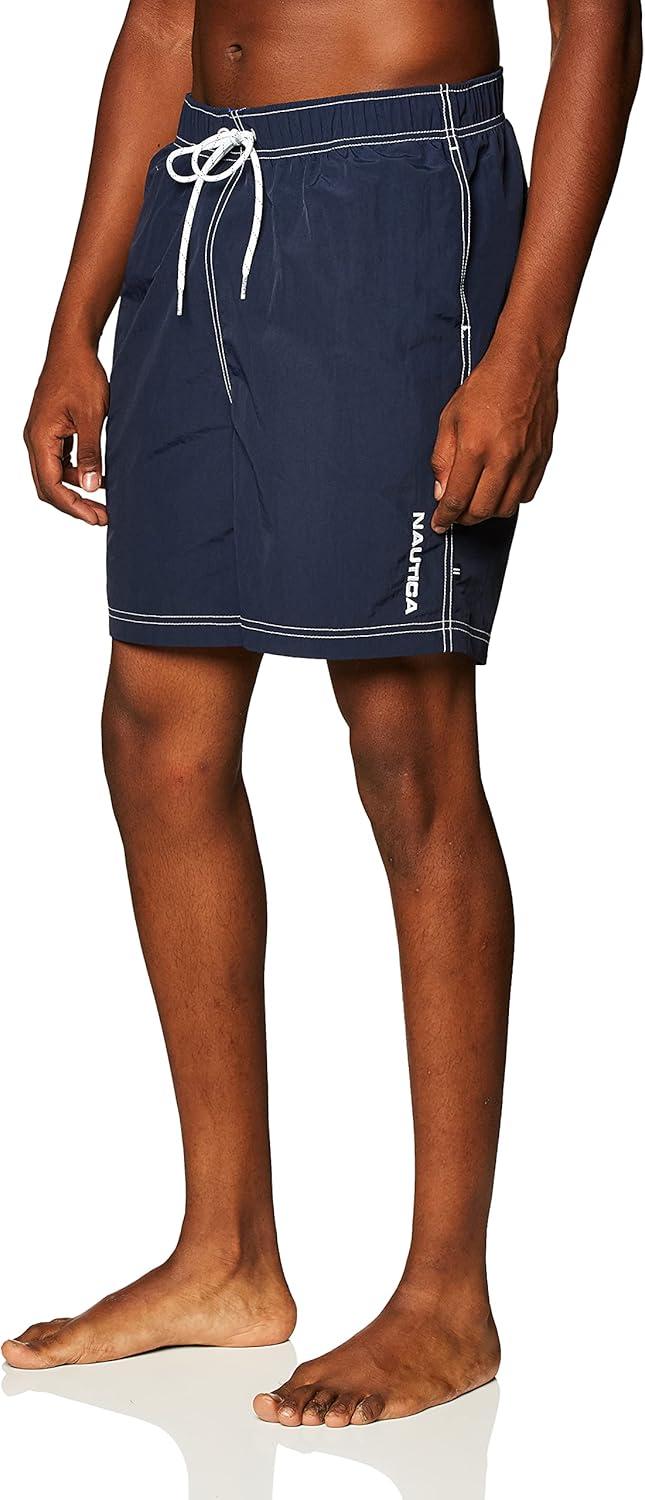 imageNautica Mens Quick Dry Solid Swim TrunkNavy