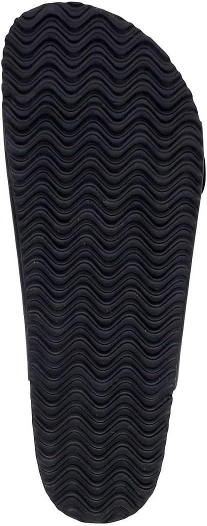 imageNautica Mens Sandals Casual Slides with 2 Adjustable Buckle Straps and Cork Footbed for Ultimate Comfort and Style RegularWide Width Big SizeBlack Tumbledtriun