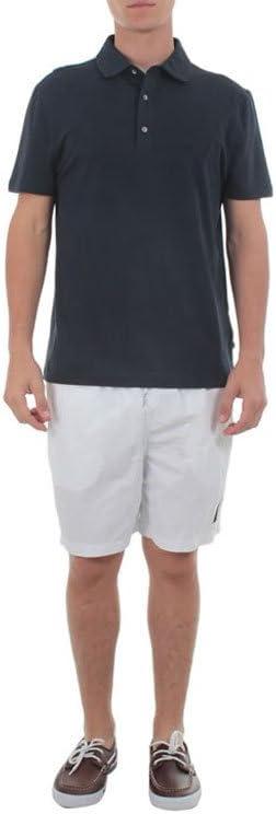 imageNautica Mens Solid Quick Dry Classic Logo SwimTrunkBright WhiteWhite
