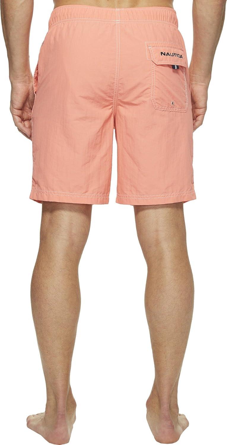 imageNautica Mens Solid Quick Dry Classic Logo SwimTrunkPale Coral