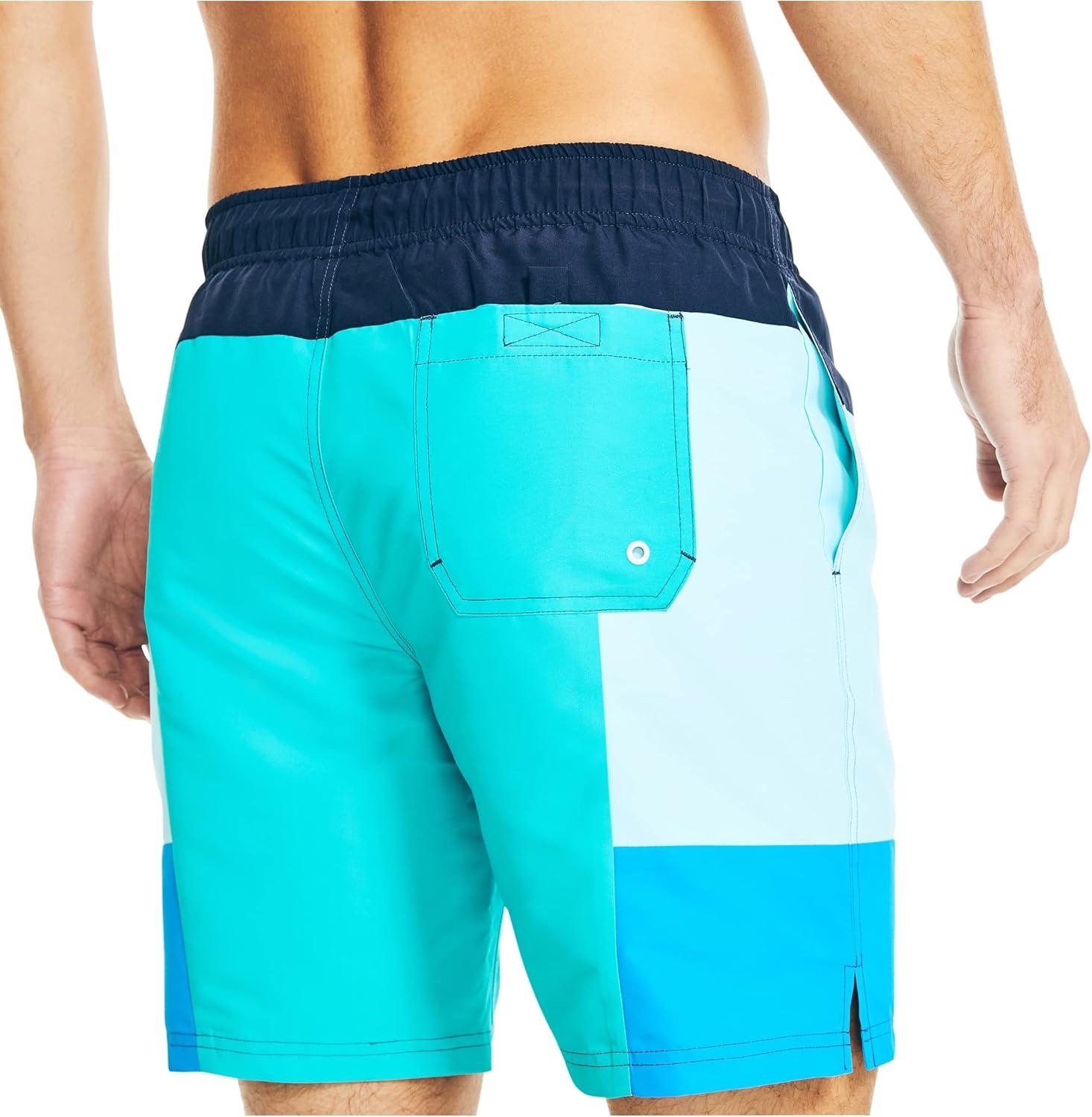 imageNautica Mens Sustainably Crafted 8 Colorblock SwimTropic Jade