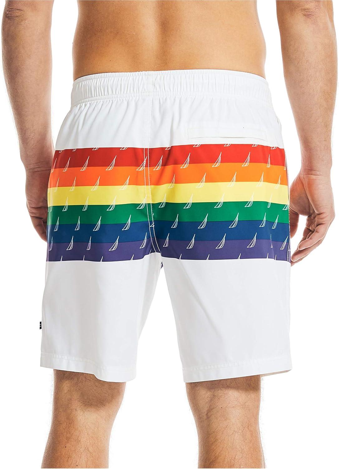 imageNautica Mens Sustainably Crafted Pride Swim ShortBright White