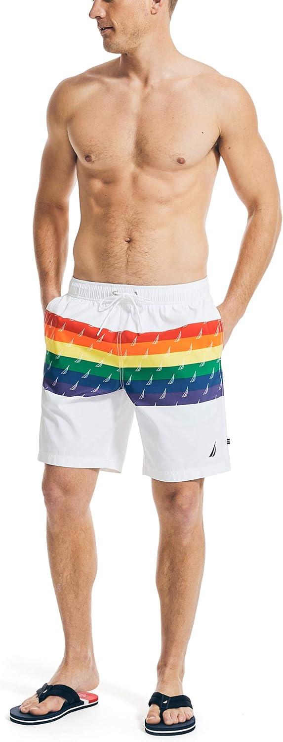 imageNautica Mens Sustainably Crafted Pride Swim ShortBright White