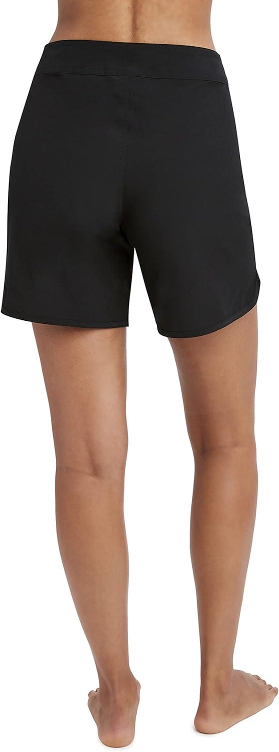 imageNautica Womens Board Shorts 7 Inseam Quick Dry Swim Shorts UPF Sun Protection Swim BottomsBlack
