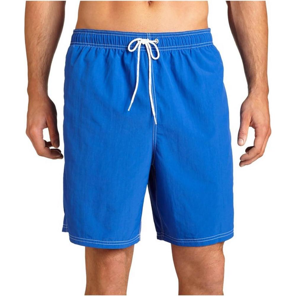 imageNautica Mens Solid Quick Dry Classic Logo SwimTrunkNautica Blue