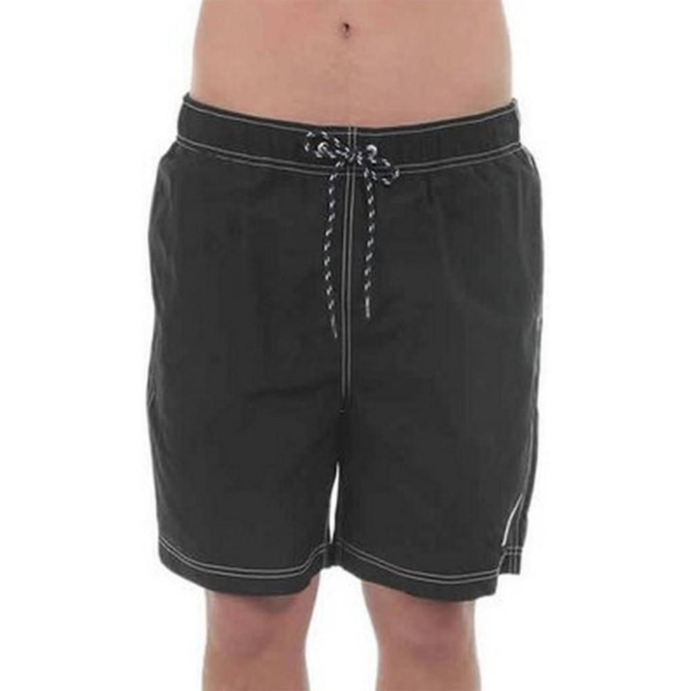 imageNautica Mens Solid Quick Dry Classic Logo SwimTrunkTrue Black