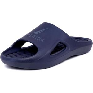 Nautica Men’s Athletic Slides Sport Shower Sandals for Indoor & Outdoor – Lightweight, Durable and Comfortable(Navy Charcoal)
