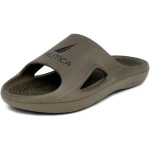Nautica Men’s Athletic Slides Sport Shower Sandals for Indoor & Outdoor – Lightweight, Durable and Comfortable(Olive)