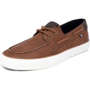 Nautica Men’s Casual Boat Shoes, Moc-Toe Loafers with Cushioned Insole, Deck Fashion Sneaker(Brown-allegheny)
