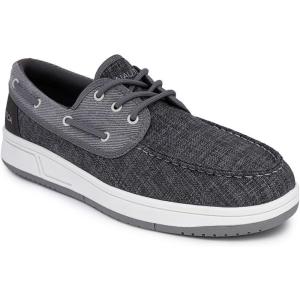 Nautica Men’s Casual Boat Shoes, Moc-Toe Loafers with Cushioned Insole, Deck Fashion Sneaker(Charcoal-ando)