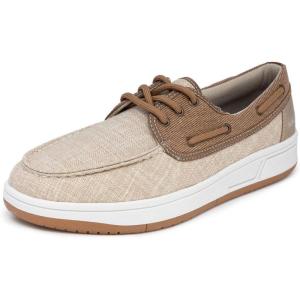 Nautica Men’s Casual Boat Shoes, Moc-Toe Loafers with Cushioned Insole, Deck Fashion Sneaker(Taupe-ando)