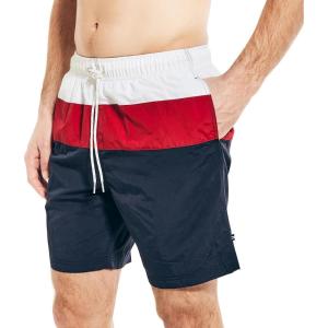 Nautica Men’s Colorblock Quick-Dry Swim Short(Navy)