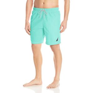 Nautica Men’s Solid Quick Dry Classic Logo Swim-Trunk(Bali Bliss)