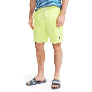 Nautica Men’s Solid Quick Dry Classic Logo Swim-Trunk(Blazing Yellow 1)