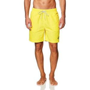 Nautica Men’s Solid Quick Dry Classic Logo Swim-Trunk(Sunfish Yellow)