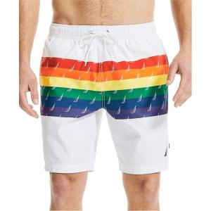 Nautica Men’s Sustainably Crafted Pride Swim Short(Bright White)