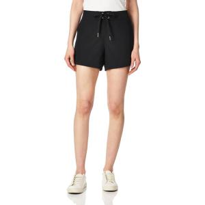 Nautica Women’s Standard Solid 4.5″ Core Stretch Quick Dry Board Short Swimsuit Bottom Adjustable Drawstring Waistband Cord(Black)