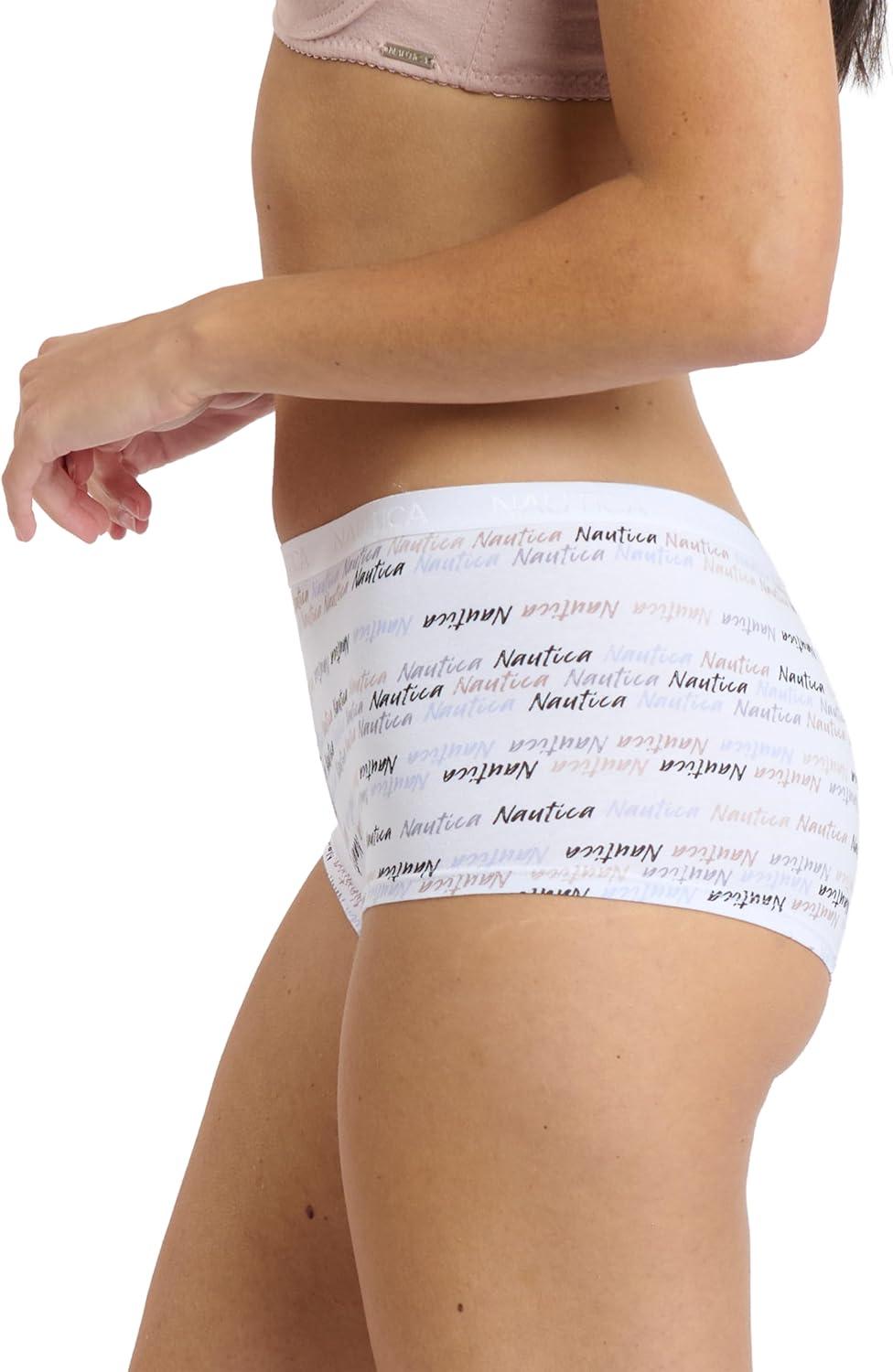 imageNautica Womens Cotton Boyshort Underwear Set 5PackBlackBlue GraniteMd Heather GreySphinxNt Logo