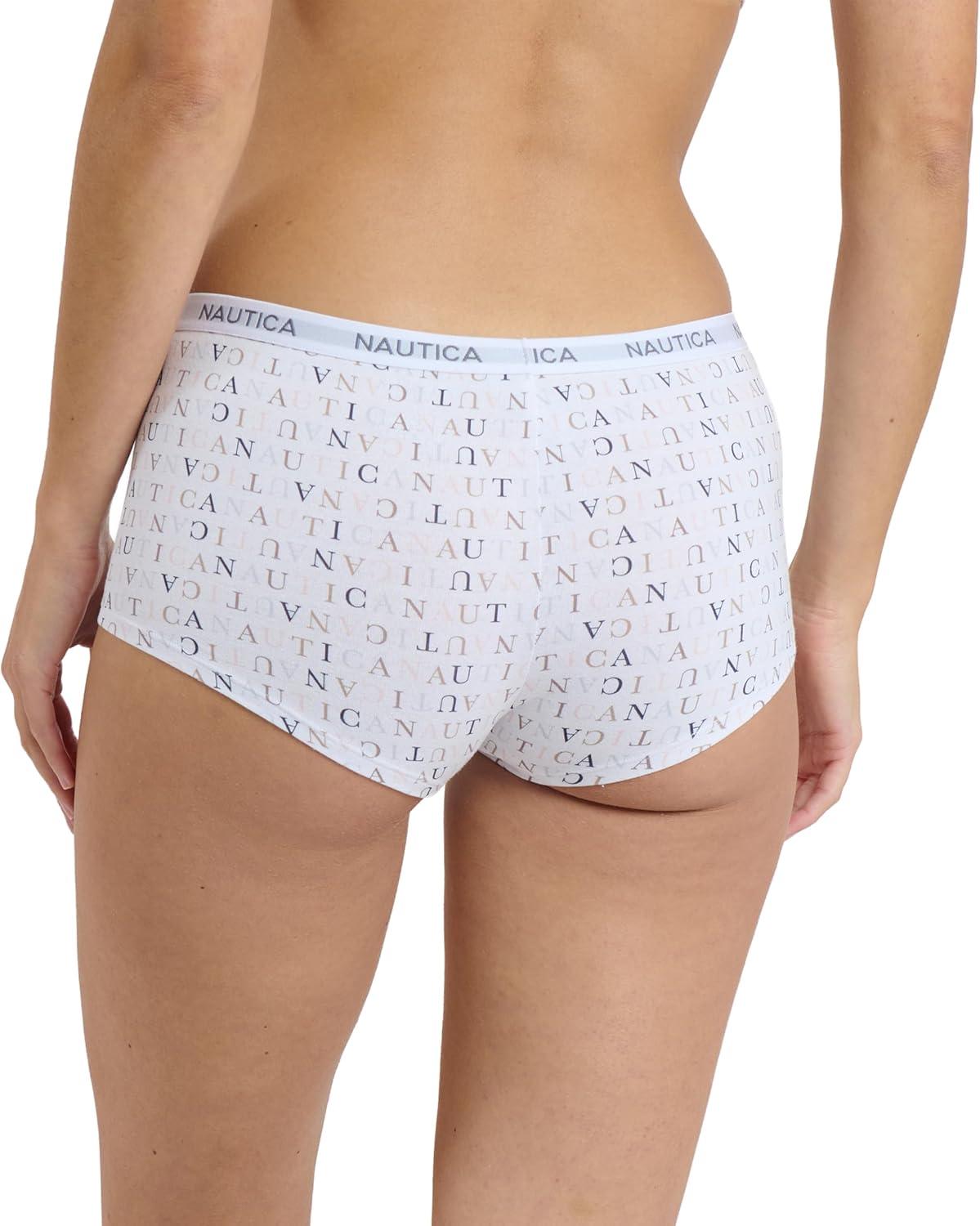 imageNautica Womens Cotton Boyshort Underwear Set 5PackMisty SpringLunarEndless DuskMd Heather GreyMulti Logo
