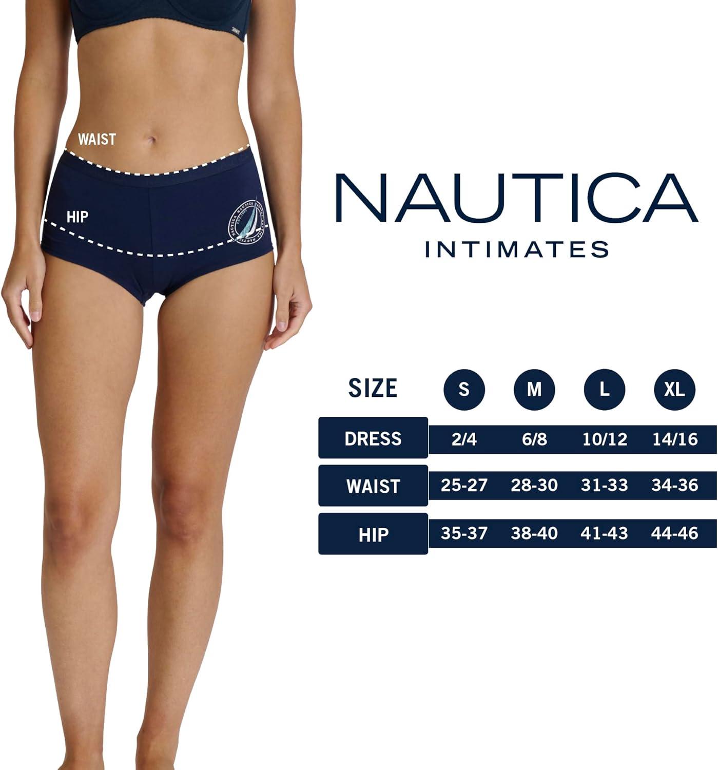 imageNautica Womens Cotton Boyshort Underwear Set 5PackNocturnal NavyWhiteBlue SageVolcano AshNt Blue Dot