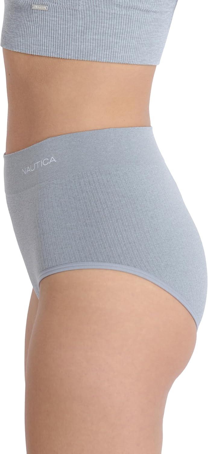 imageNautica Womens Seamless Ribbed Knit Brief Underwear Set 5Pack