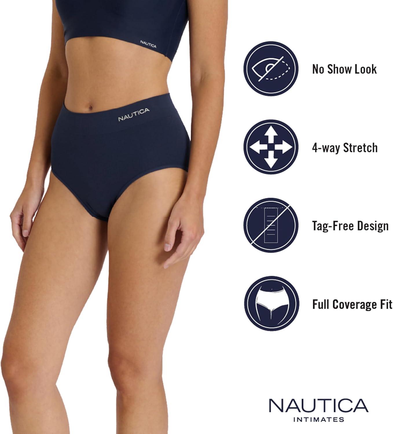 imageNautica Womens Seamless Ribbed Knit Brief Underwear Set 5Pack