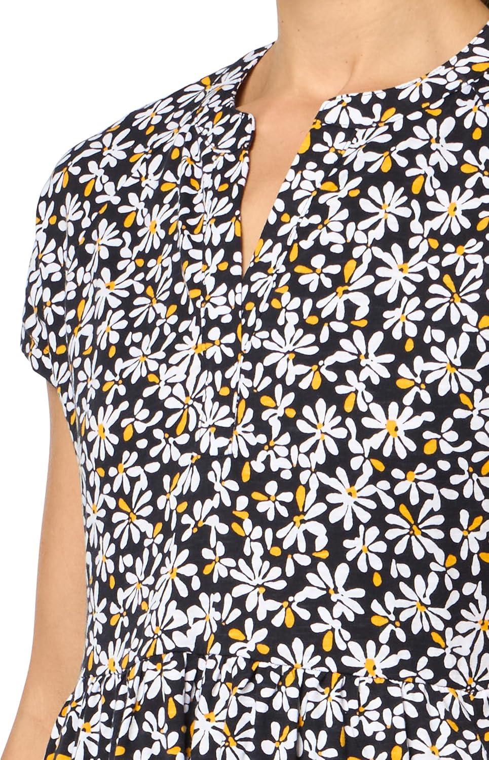 imageNautica Womens Short Sleeve Midi Knit Soft DressNight Sky Multi