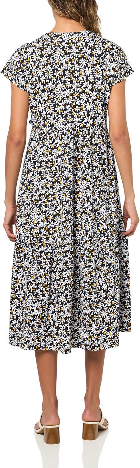 imageNautica Womens Short Sleeve Midi Knit Soft DressNight Sky Multi