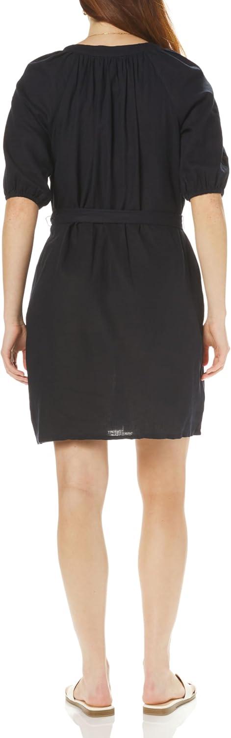 imageNautica Womens Short Sleeve Mini Linen Blend DressNight Sky
