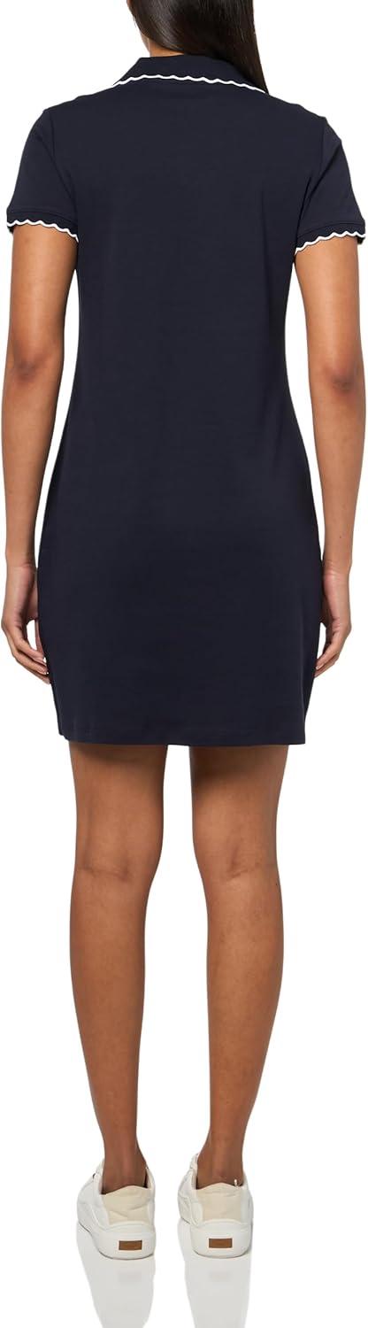 imageNautica Womens Short Sleeve Solid Scalloped Trim Polo DressNight Sky