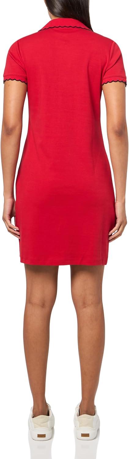 imageNautica Womens Short Sleeve Solid Scalloped Trim Polo DressSamba