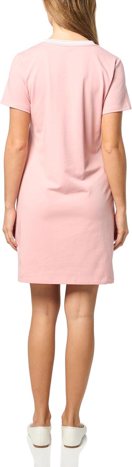 imageNautica Womens Solid VNeck Short Sleeve Pullover VNeck TShirt DressBridal Rose