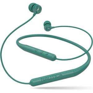Nautica B310 Sport Wireless Bluetooth Earphones with Type-C Charging Cable, Neckband Earphones Magnetic Earbuds, Bluetooth v5.0 Earphones High Volume Levels, Flexibility, Portable Sweat Proof (Green)