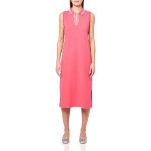 Nautica Women’s Johnny Collar Short Sleeve Stripe Dress(Rouge)