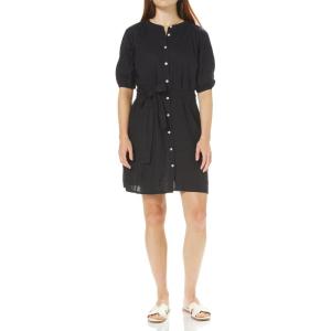 Nautica Women’s Short Sleeve Mini Linen Blend Dress(Night Sky)