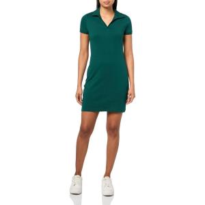 Nautica Women’s Short Sleeve Solid Scalloped Trim Polo Dress(Forest)