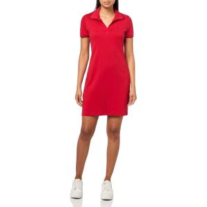 Nautica Women’s Short Sleeve Solid Scalloped Trim Polo Dress(Samba)