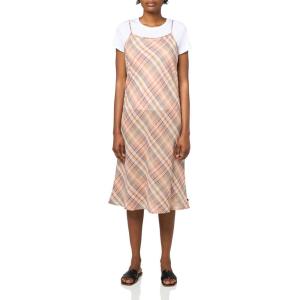 Nautica Women’s Slip Dress Mixed Media Midi Length Midi Dress(Tigers Eye Multi)