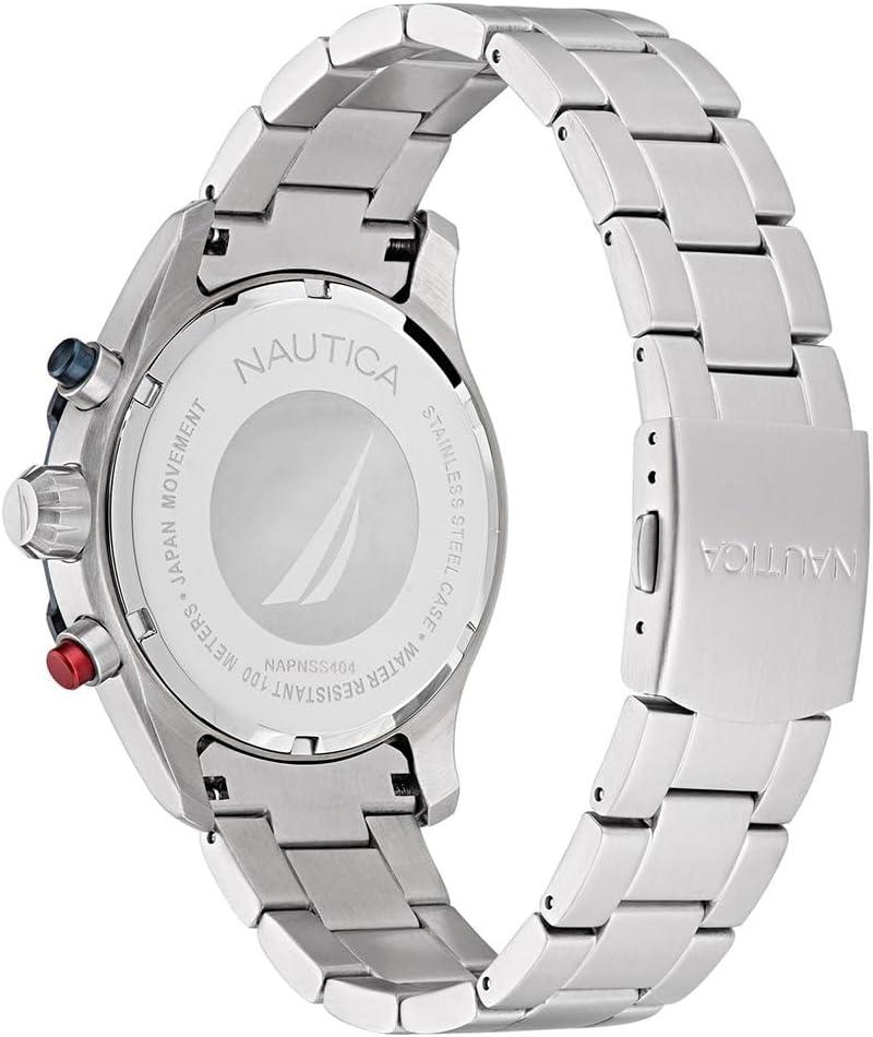 imageNautica Mens Stainless Steel Bracelet Watch Model NAPNSS404