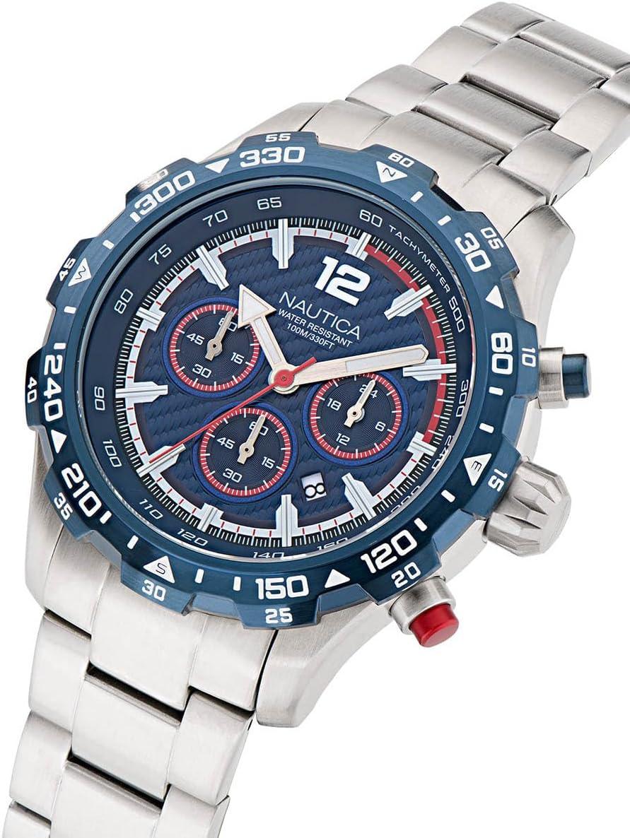 imageNautica Mens Stainless Steel Bracelet Watch Model NAPNSS404