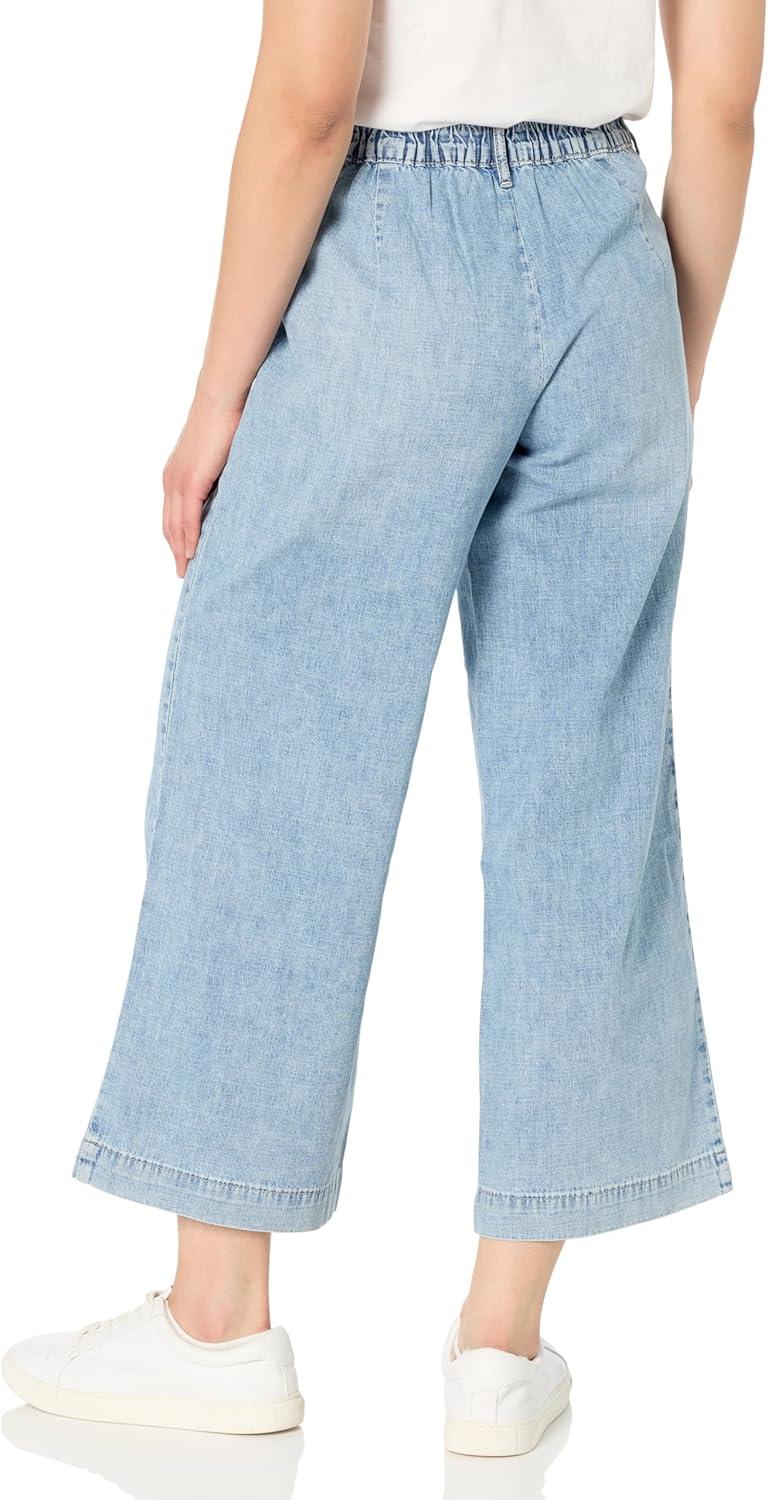 imageNautica Womens Button Pocket Wide Leg Sailor JeansBlue Voyage