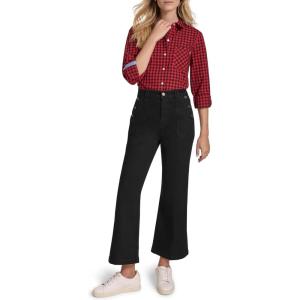 Nautica Women’s Button Pocket Wide Leg Sailor Jeans(Black)
