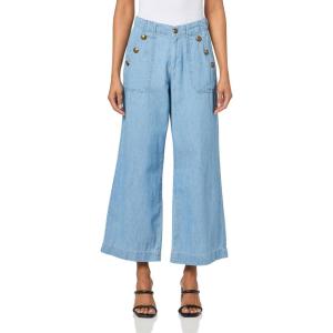 Nautica Women’s Button Pocket Wide Leg Sailor Jeans(Lucia Wash)